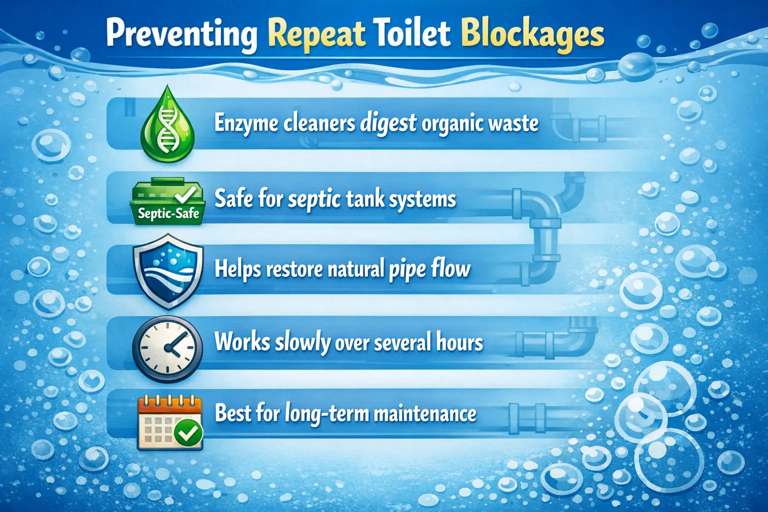 Enzyme cleaner for repeat blockages