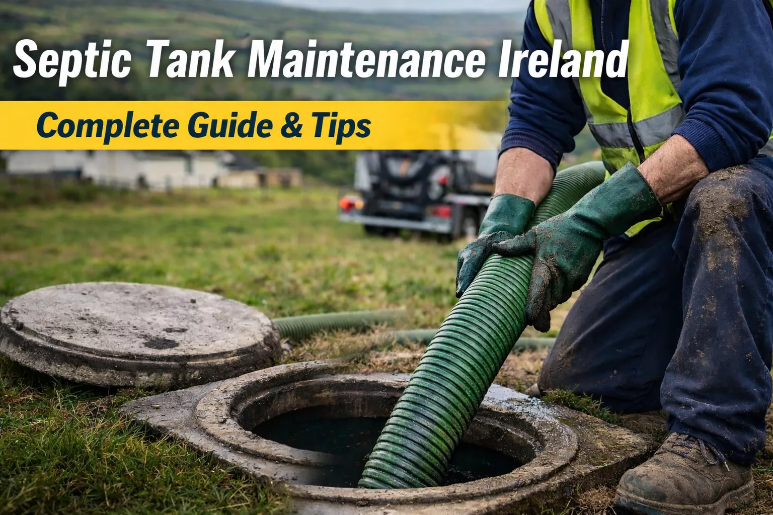 Septic Tank Maintenance Ireland – Professional Emptying Service Septic tank maintenance Ireland professional emptying domestic wastewater system in rural Irish home
